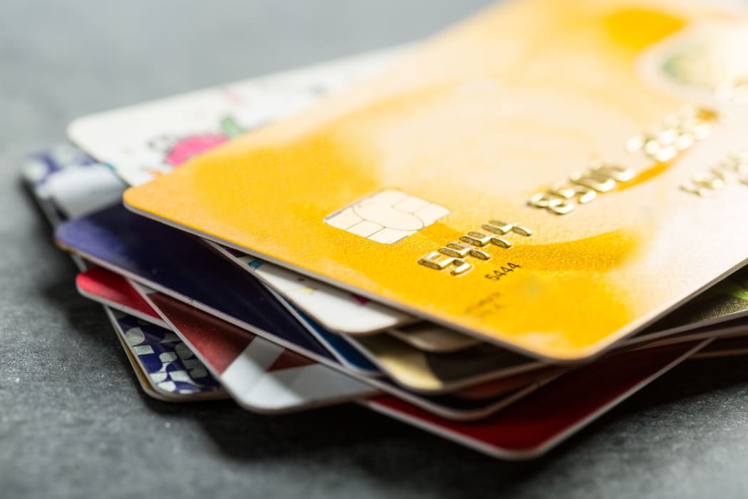 Credit cards for payment.