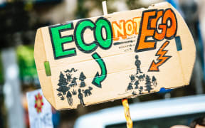 Climate change protest sign
