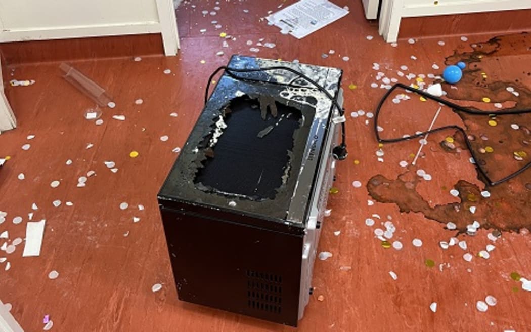 A microwave oven was smashed during the incident at Ōtara Community Preschool which took place some time on the weekend of 7-8 December.
