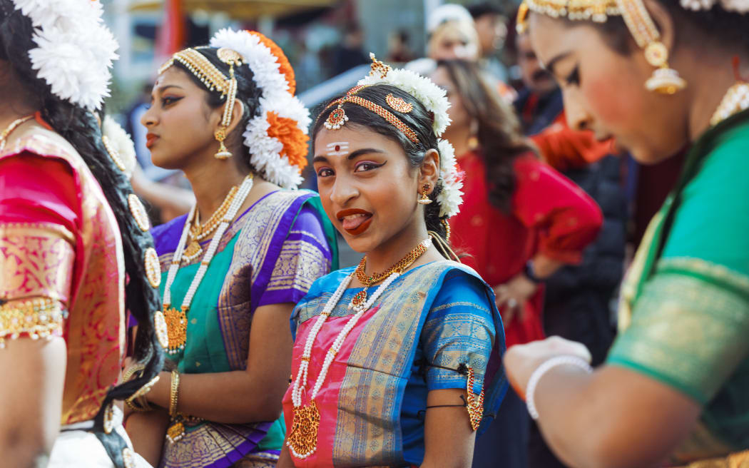 Diwali performer, Aotea Square, 11 Oct.