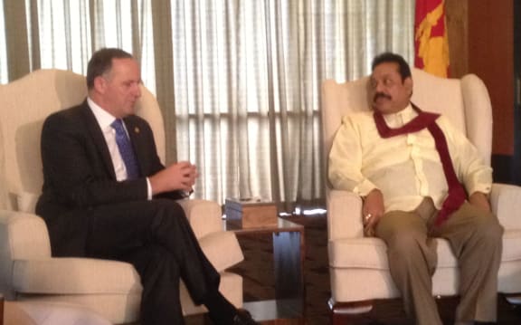 John Key met with Mahinda Rajapaksa in Colombo.
