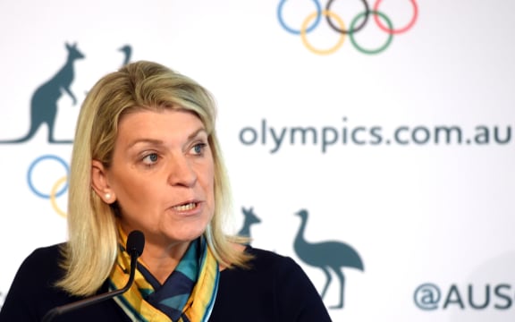 Kitty Chiller, head of delegation for Australia's Olympic team, speaks during a press conference in Sydney on July 14, 2016.