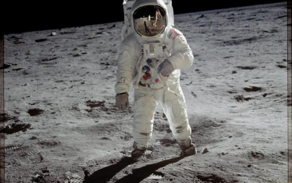 Buzz Aldrin on the moon