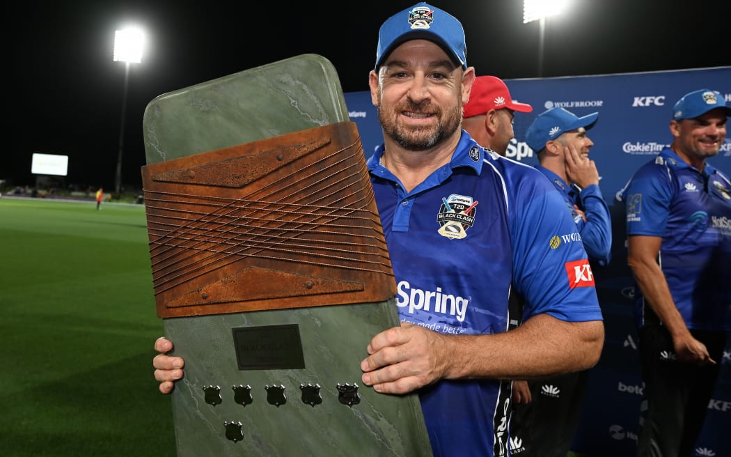 Team Cricket's Nathan McCullum following the T20 Black Clash cricket match between Team Cricket and Team Rugby at Hagley Oval, Christchurch, New Zealand.