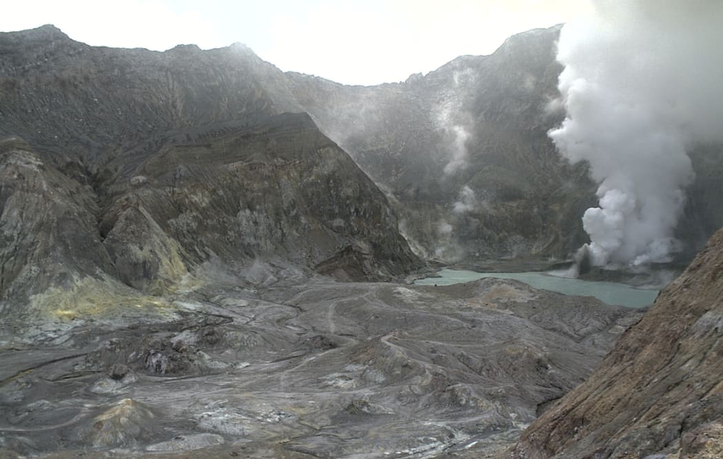 Whakaari / White Island seen in a GeoNet volcano camera on 1 December, prior to the eruption on 9 December.