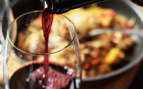 red wine with food