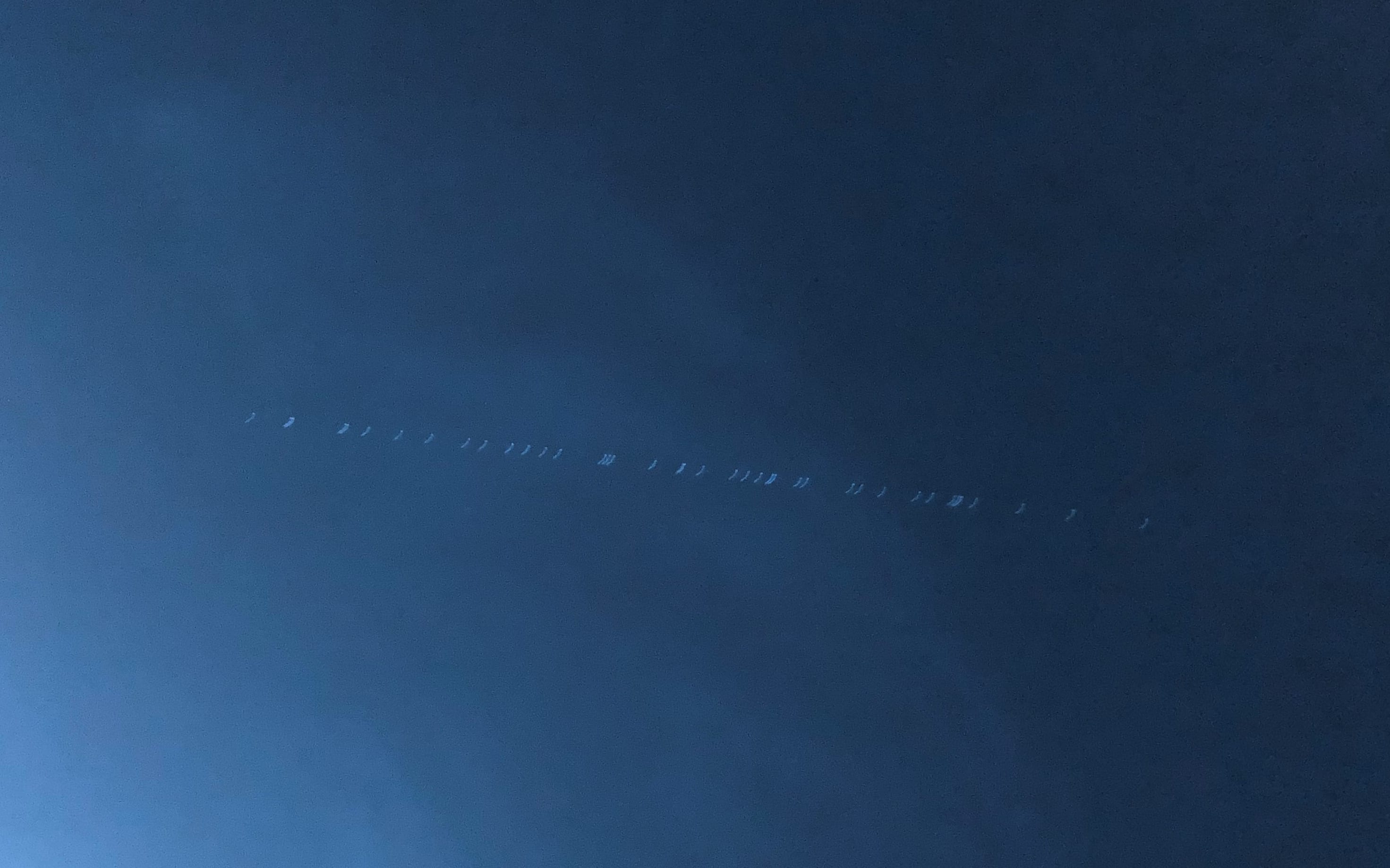 Starlink satellites seen from Apiti, Manawatū.