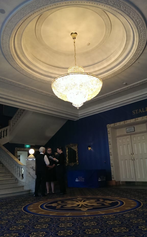 In the foyer.