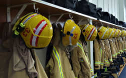New Zealand fire crews’ equipment at Richmond Fire Station.