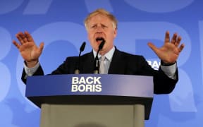 Boris Johnson at his campaign launch.