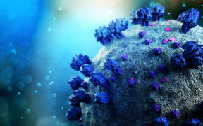 View of a Coronavirus Covid-19 background - 3d rendering