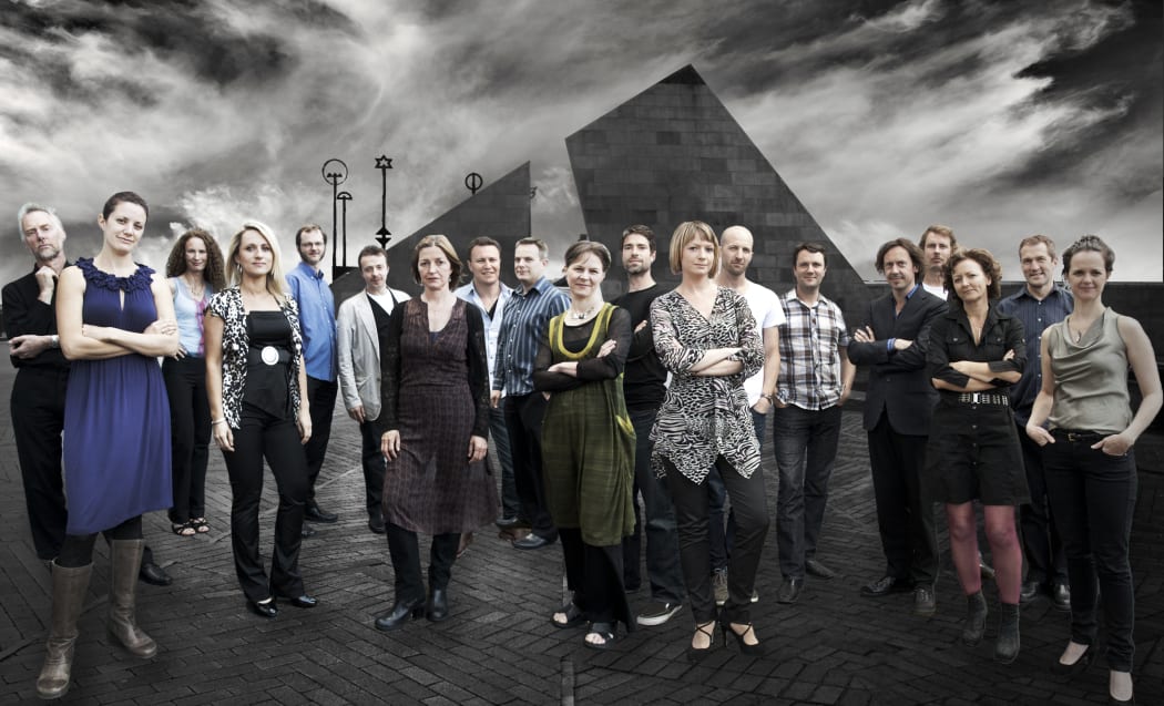 Wellington new music group Stroma pictured on the City to Sea Bridge