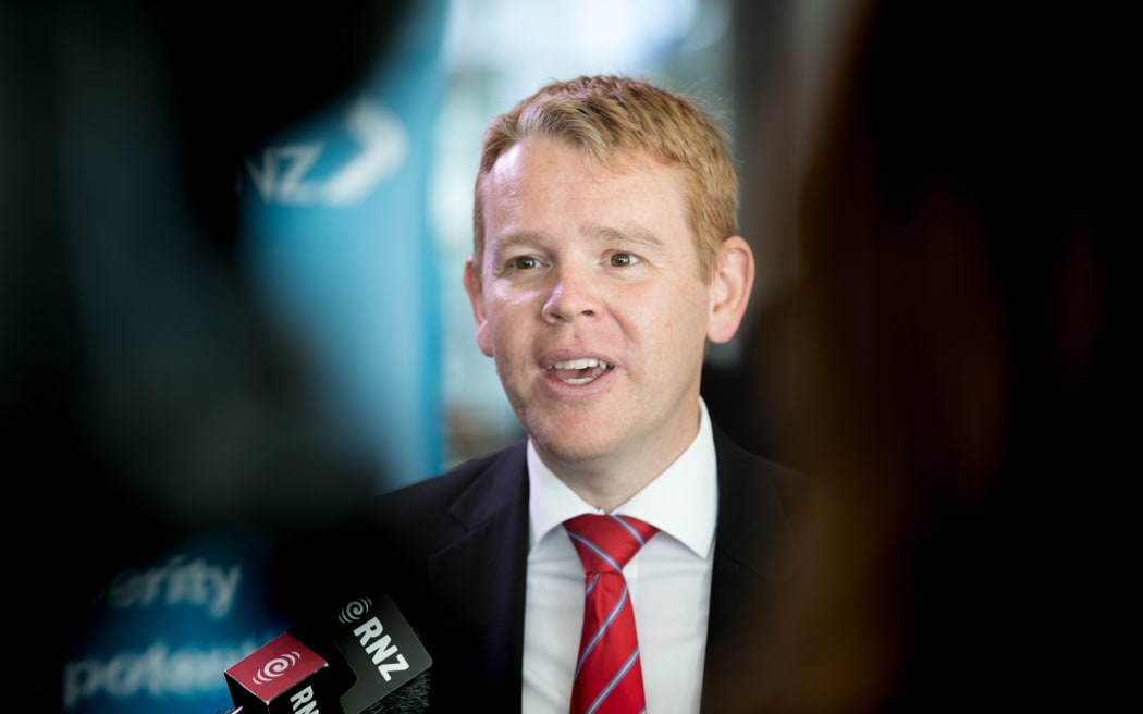 Chris Hipkins, Minister of Education, speaking to media after the Prime Minister's first major speech of the year.