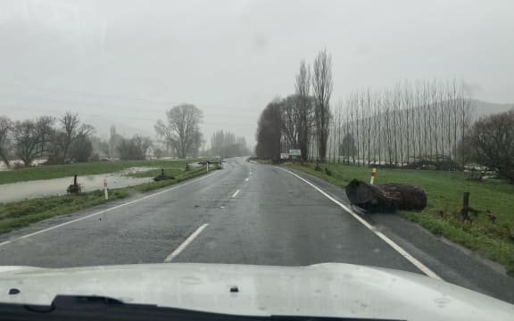 Rainy conditions along SH6 in the upper South Island on 18 August, 2022.