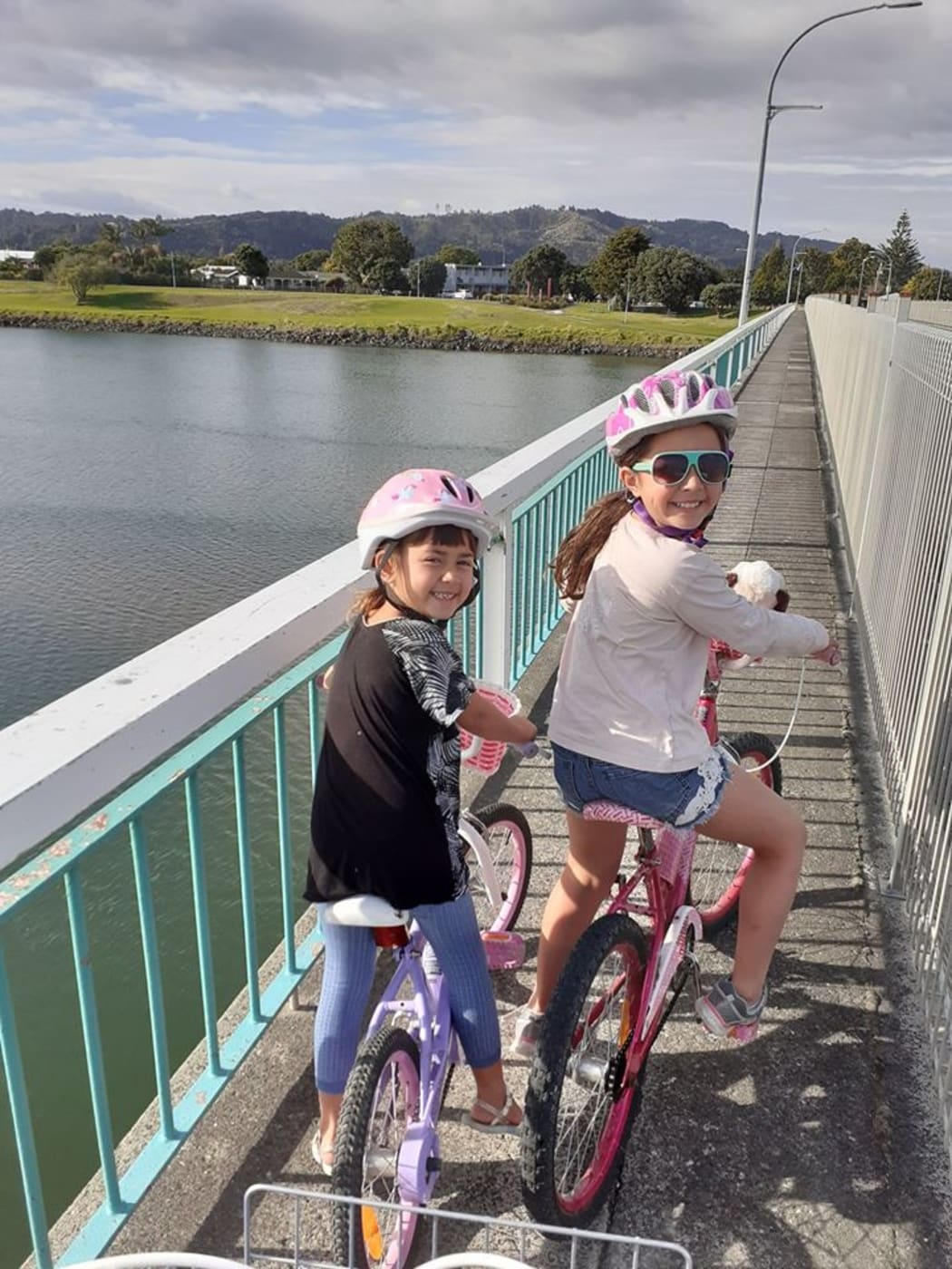 Kara (6) and Kayla (8) Jones are some of many who have enjoyed cycling through Whakatane's safer streets during the nationwide Covid-19 lockdown.