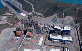 An aerial view taken on September 22, 2015 in Voh, in North Province, New Caledonia shows the Koniambo Nickel SAS (KNS) metallurgical plant belonging to Glencore and Societe miniere du Sud Pacifique.