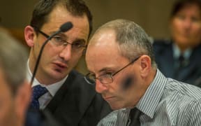 Scott Watson, right, and lawyer Kerry Cook in the High Court at Christchurch.