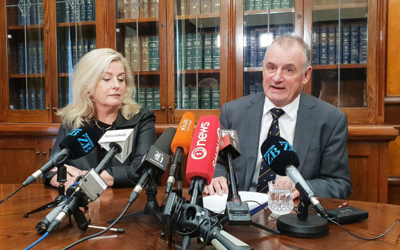 Reviewer Debbie Francis and Speaker Trevor Mallard at the announcement of the launch of the review.