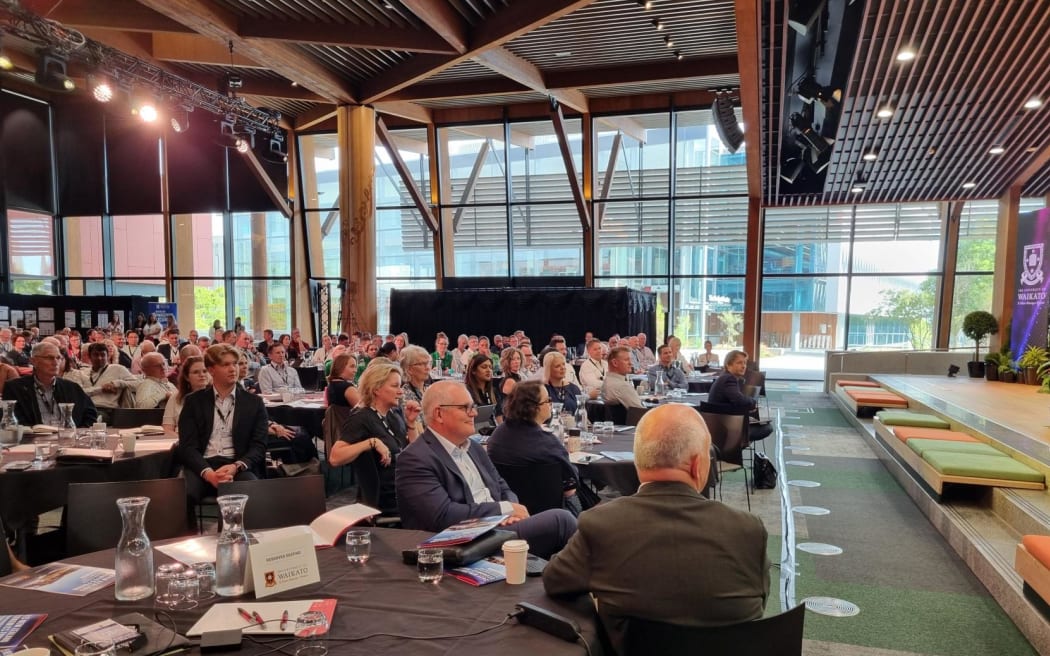Economics Growth Minister Nicola Willis speaks at the two-day New Zealand Economics Forum in Hamilton.