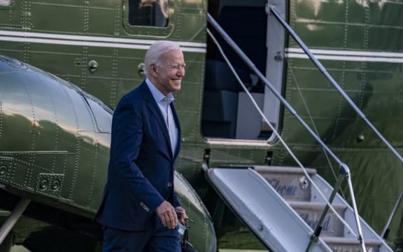 U.S. President Joe Biden steps off Marine One on the ellipse on May 23, 2021 in Washington, DC.