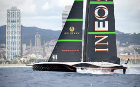 Britain's Ineos Britannia competes during the 37th America's Cup-Luis Vuitton series off the coast of Barcelona.