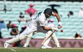 Rohit Sharma of India plays a shot