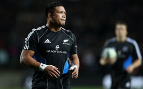 Keven Mealamu warms up during the All Blacks v Ireland test in Hamilton, New Zealand, Saturday, 9 June 2012.