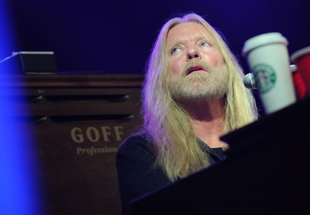 Gregg Allman performing at a music and arts festival in Alabama in 2010.