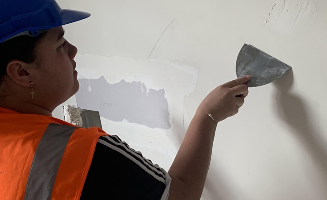 Twin sisters Shonte and Trenneyce Tou plan to start their own building business after working on Ara Education Charitable Trust's renovation project.