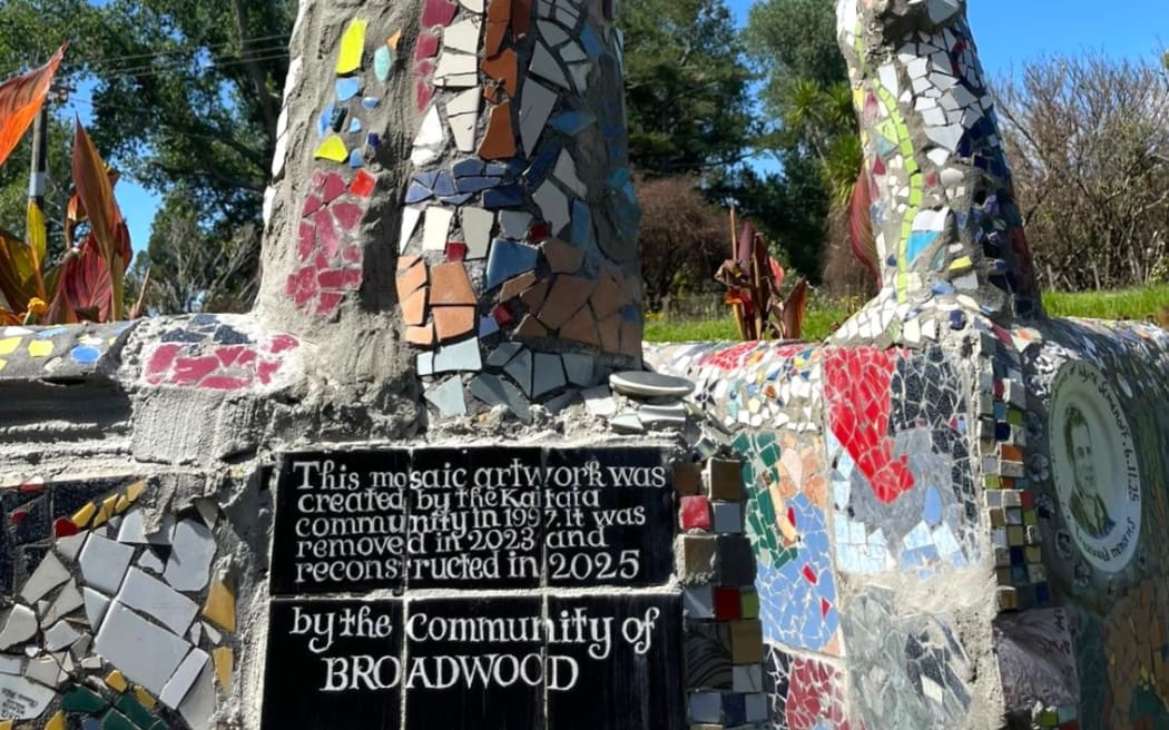 Kaitāia's community mosaic wall has found new life in Broadwood.
