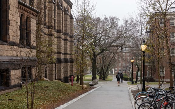 PROVIDENCE, RHODE ISLAND - MARCH 17: A walkway on Brown University's campus on March 17, 2025 in Providence, Rhode Island. Federal prosecutors on Monday said that they deported 34-year-old Rasha Alawieh after discovering alleged "sympathetic photos and videos" on her cellphone of prominent figures of Iran-backed Hezbollah.   Scott Eisen/Getty Images/AFP (Photo by Scott Eisen / GETTY IMAGES NORTH AMERICA / Getty Images via AFP)
