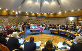 Many residents gathered at the New Plymouth District Council meeting to have their say over the golf club's potential demise.