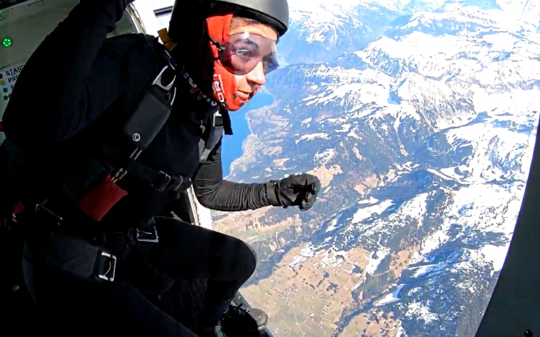 Sequoia Schmidt preparing for a jump.