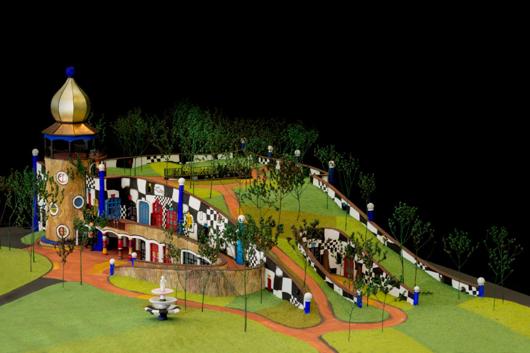A model of the Hundertwasser Art Centre.