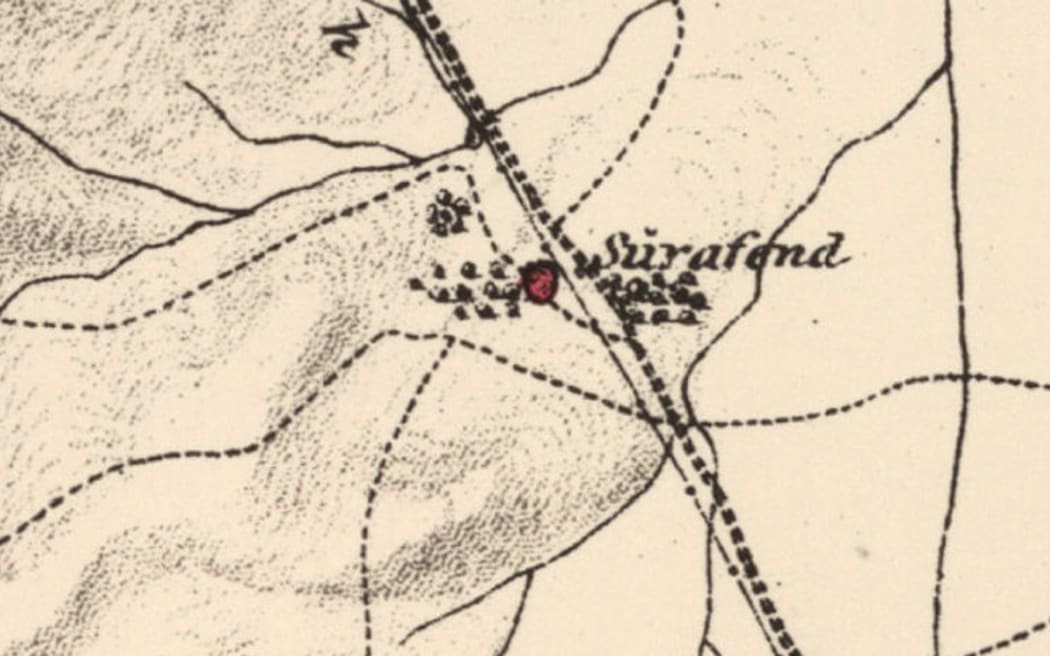 An 1870s map of the area of Sarafand al-Amar
