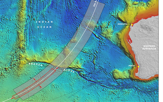 MH370 Underwater search area