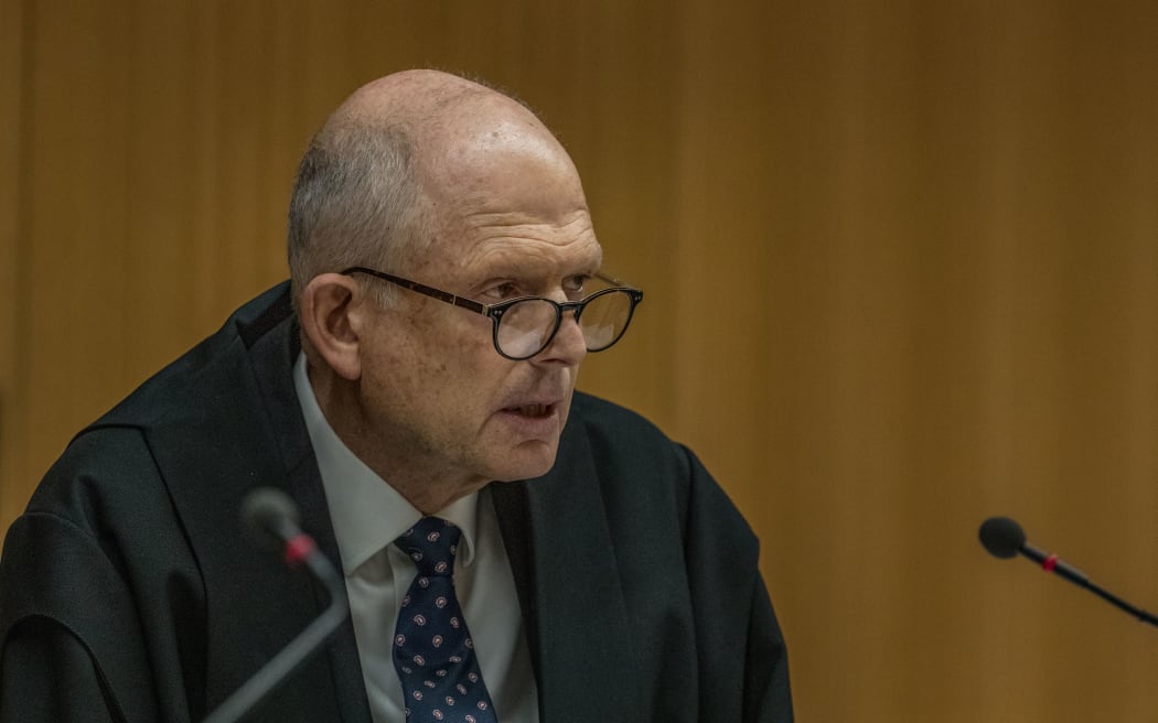 PHOTO: JOHN KIRK-ANDERSON

Sentencing for Brenton Tarrant on 51 murder, 40 attempted murder and one terrorism charge.

Christchurch mosque shootings

Justice Cameron Mander.