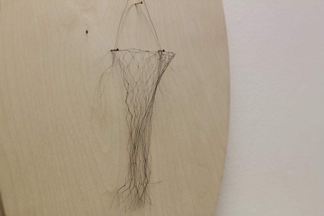 Kete [bag] made out of artist Gina Ropiha's hair