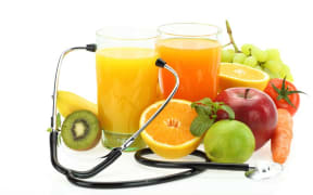 fruit and stethoscope