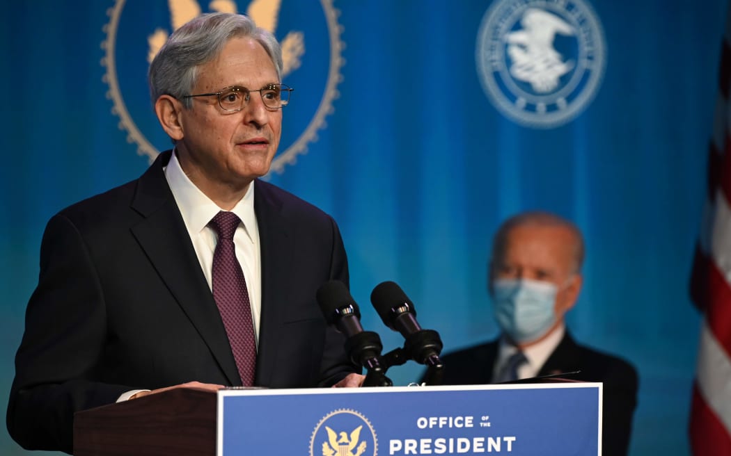 Judge Merrick Garland, nominated by US President-elect Joe Biden to be attorney general delivers, remarks at The Queen theater January 7, 2021 in Wilmington, Delaware.