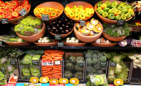 Cheaper fruit and vegetables helped bring down food prices.