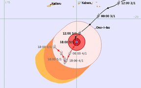 Map tracking Cyclone Ula
