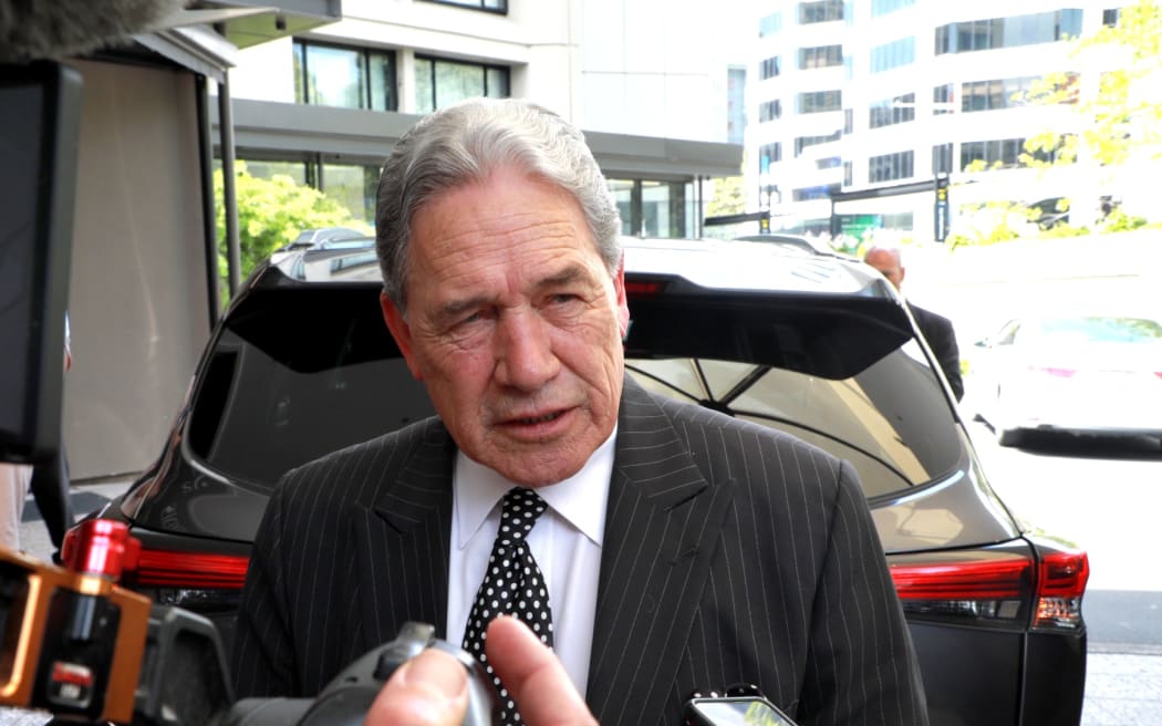 Winston Peters arrives at Cordis Hotel in Auckland for talks with the National Party.