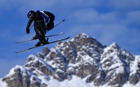 New Zealand's Luca Harrington competes in the freestyle skiing men's freeski slopestyle qualification run 1 during the Milano Cortina 2026 Winter Olympic Games at Livigno Snow Park, in Livigno (Valtellina), on February 7, 2026. (Photo by Kirill KUDRYAVTSEV / AFP)