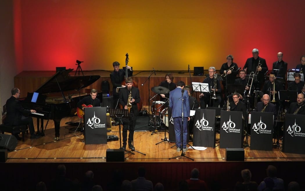 The Auckland Jazz Orchestra at the Concert Chamber of the Auckland Town Hall.