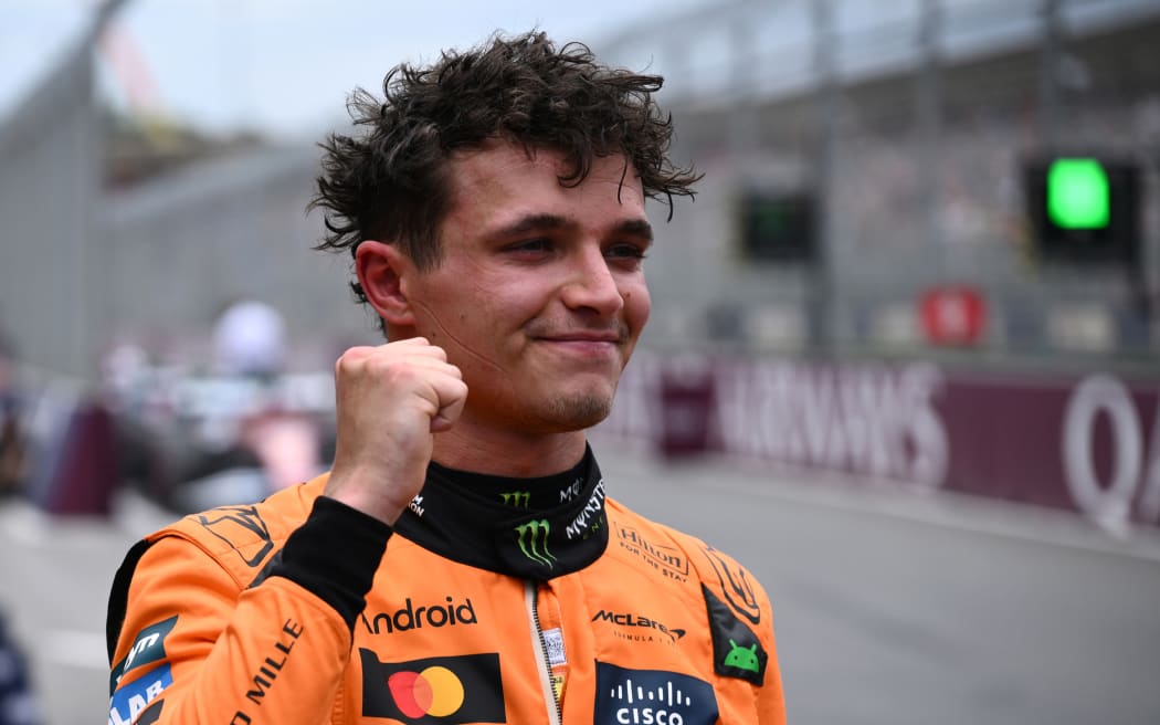 Lando Norris of McLaren celebrates