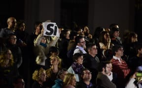 Supporters of Spanish left-wing party Podemos.