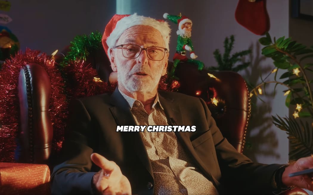 A screenshot from Auckland mayor Wayne Brown's Christmas message.