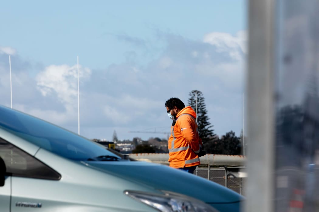 Trafffic management staff busy at the Avondale testing centre.