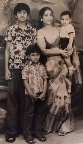 Shamsun Naidu and her children in Fiji